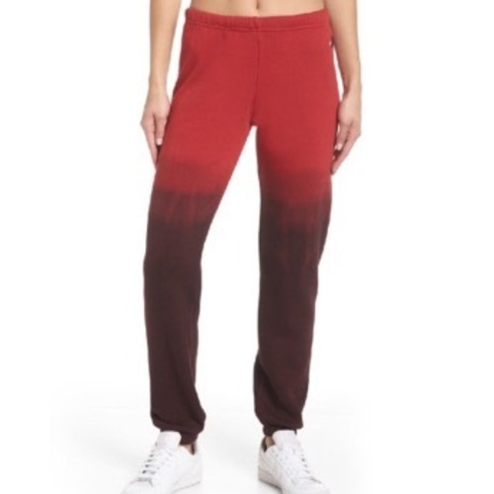 Aviator‎ Nation Kids Tie Dye Sweatpants Red Burgundy Ombre Joggers Size 12